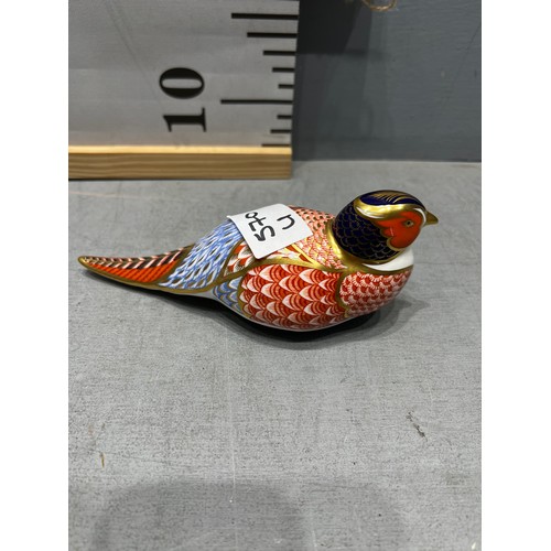 570U - Royal Crown Derby pheasant with silver stopper