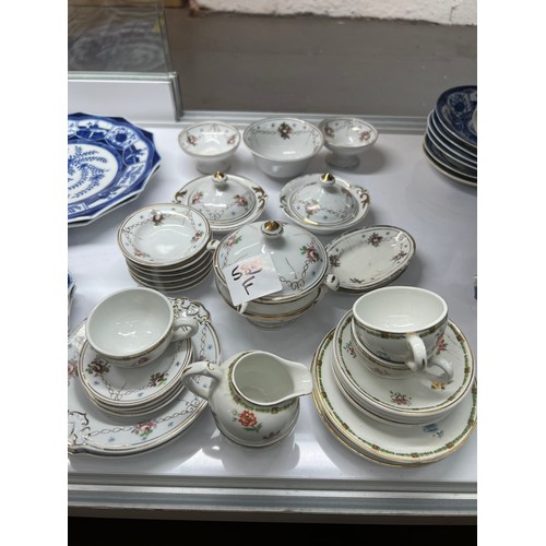 585F - Victorian miniature tea cups + saucers etc