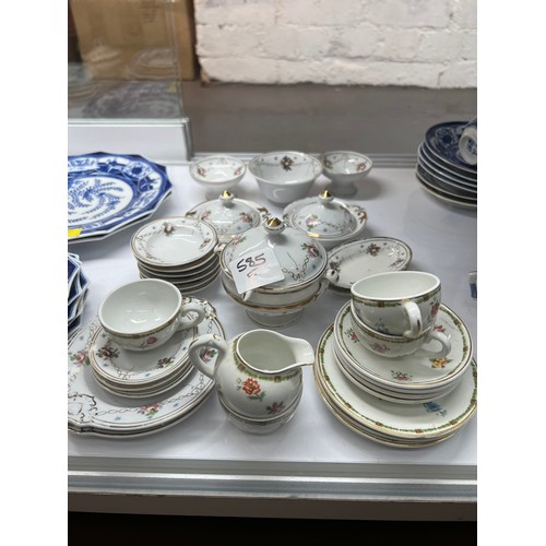 585F - Victorian miniature tea cups + saucers etc