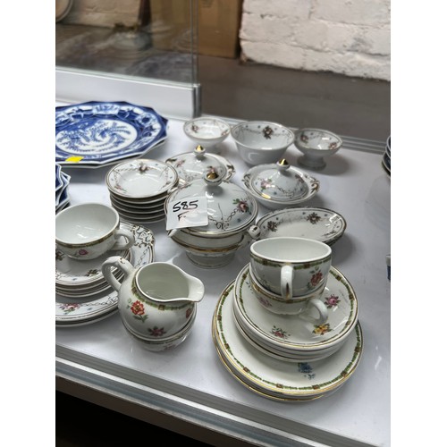 585F - Victorian miniature tea cups + saucers etc