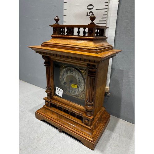 585Z - Antique Oak cased Victorian Bracket clock