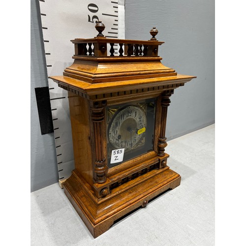 585Z - Antique Oak cased Victorian Bracket clock