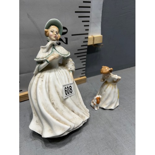 608 - 2 Royal Doulton figures. Sit + Jessica