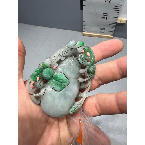 617 - Jade carved 2 tone pendant