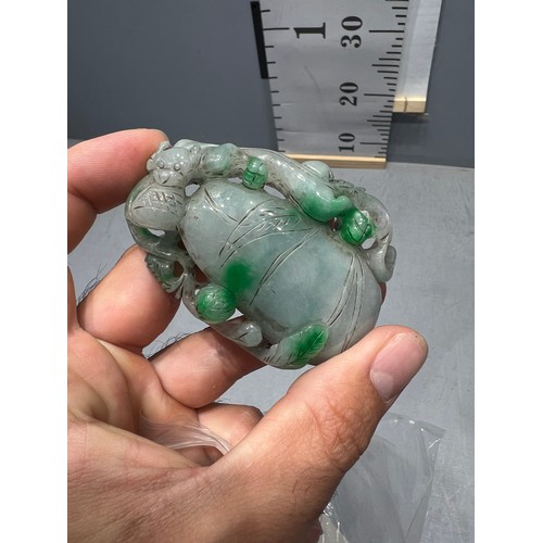 617 - Jade carved 2 tone pendant