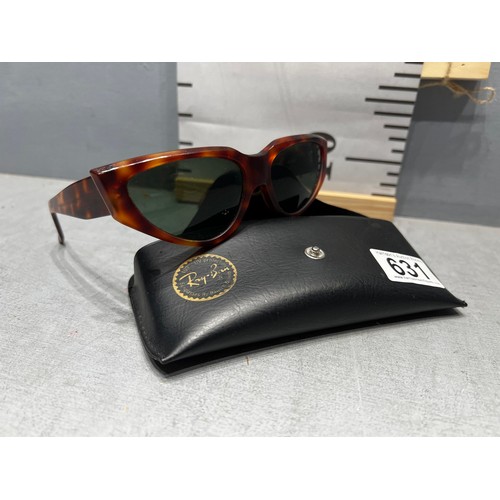 631 - Ray-Ban sun glasses in case. B +L Rayban USA