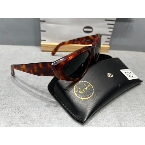 631 - Ray-Ban sun glasses in case. B +L Rayban USA