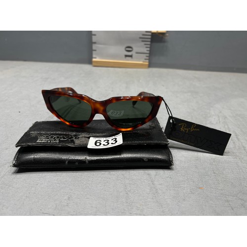 633 - Ray-Ban B + L USA sun glasses in case.