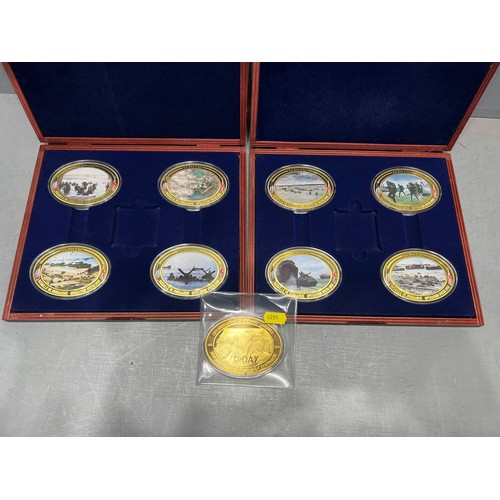 639 - Boxed set of '1994 D. Day landing' coins by Windsor mint. Gold plated