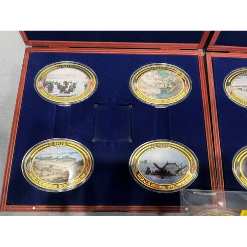 639 - Boxed set of '1994 D. Day landing' coins by Windsor mint. Gold plated