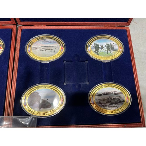 639 - Boxed set of '1994 D. Day landing' coins by Windsor mint. Gold plated