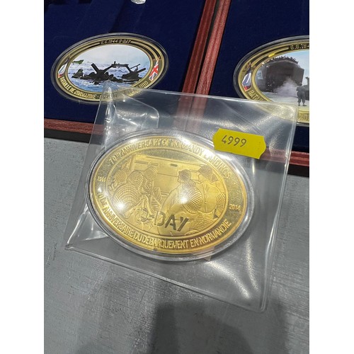 639 - Boxed set of '1994 D. Day landing' coins by Windsor mint. Gold plated