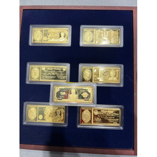 640 - Boxed set of American dollars gold plated by Windsor mint ingots