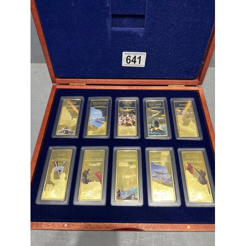 641 - Boxed set 'Battle of Britain / Berlin' etc. Gold plated ingots.