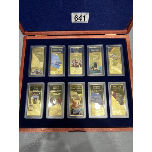 641 - Boxed set 'Battle of Britain / Berlin' etc. Gold plated ingots.