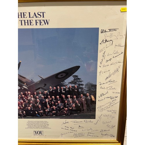 649 - 'The last of the Few' members of the Battle of Britain fighter association signed poster framed