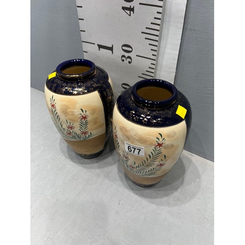 677 - Pair oriental vases