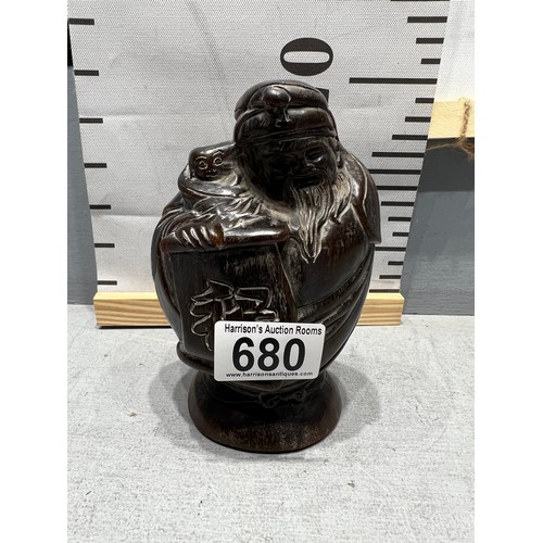 680 - Horn carved Chinese man