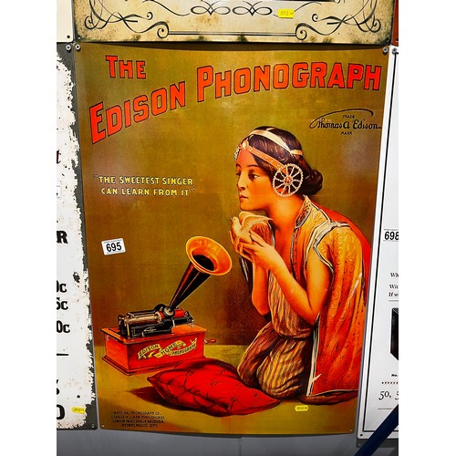 695 - 'The Edison Phonograph' Tin sign