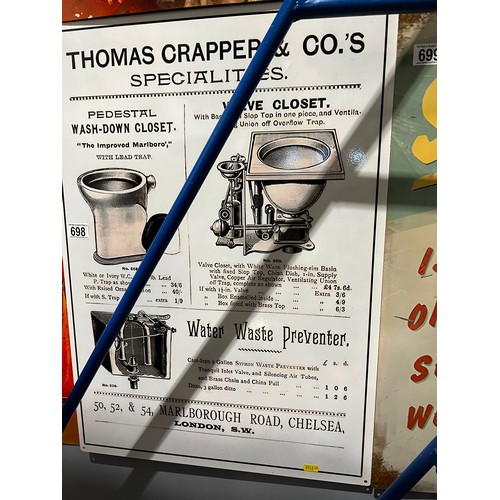 698 - 'Thomas Crapper + Co's' Tin sign