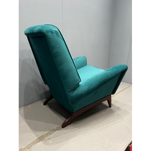 1134 - Greaves + Thomas teak mid century chair ( been recovered)