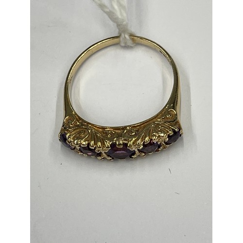 645K - 9ct Amethyst dress ring. Size Q. approx 2.9g gross