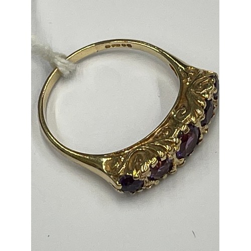 645K - 9ct Amethyst dress ring. Size Q. approx 2.9g gross