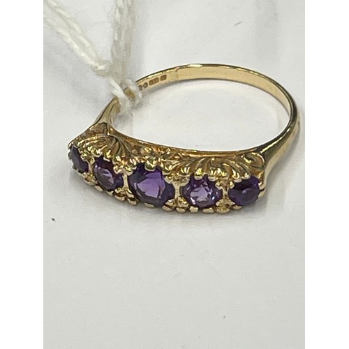 645K - 9ct Amethyst dress ring. Size Q. approx 2.9g gross