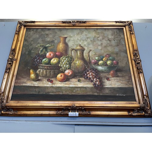 645S - Superb oil on canvas 'Still life' signed R. Wilcox