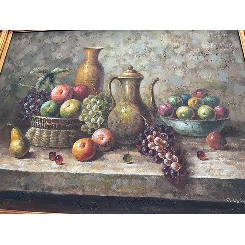 645S - Superb oil on canvas 'Still life' signed R. Wilcox