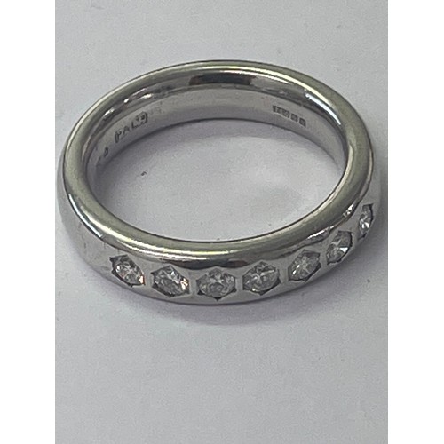 645O - 18ct white gold 7 stone diamond ring. Size N/O. approx 9.9g gross