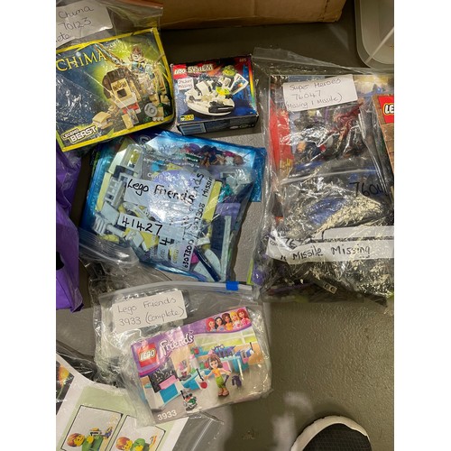 230 - Large quantity Lego, Star Wars lego etc. All in seperate bags ( some has missing pieces )