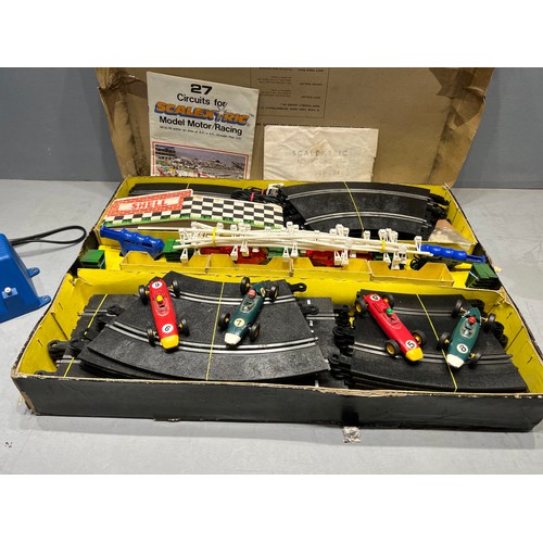 170 - Vintage boxed scalextric 4 in 1 model motor racing + transformer