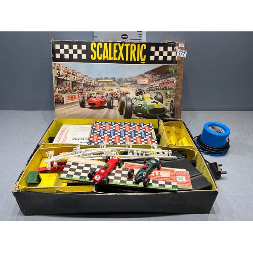 177 - Vintage boxed scalextric motor racing + power pack