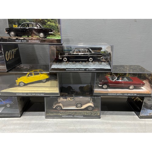 195 - 17 Boxed 007 James bond model cars from films view to akill, live & let die etc