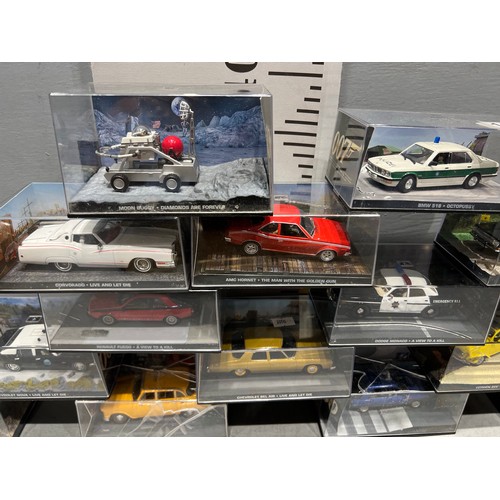 195 - 17 Boxed 007 James bond model cars from films view to akill, live & let die etc