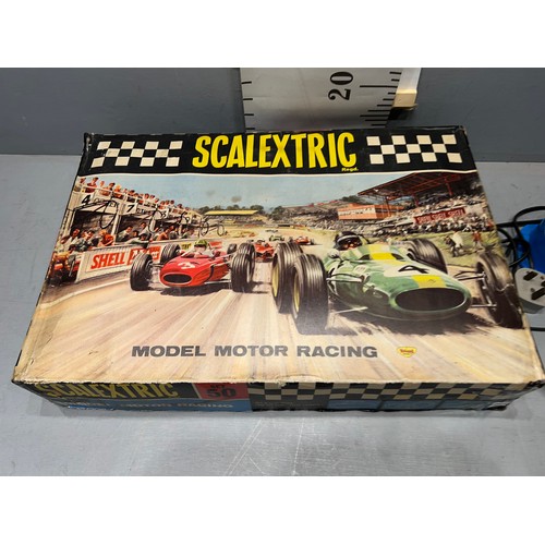 212 - Vintage boxed scalextric racing car set + power pack