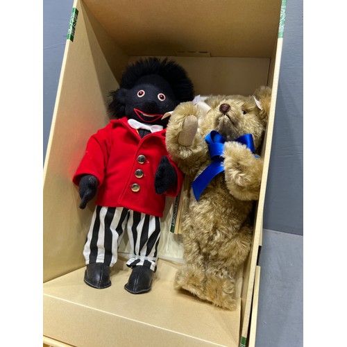 214 - Steiff golly & bear set ltd edition made exclusively for dolly lane London boxed