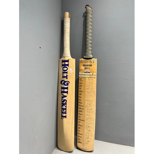 217 - 2 Signed cricket bats