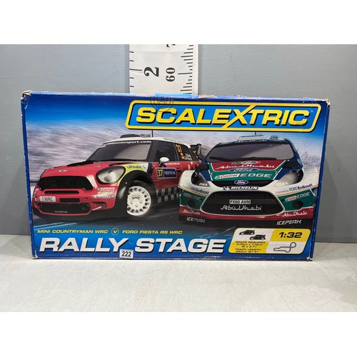 222 - Boxed scalextric rally stage racing car set