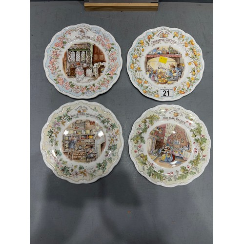 21 - 4 royal Doulton Bramley Hedge plates