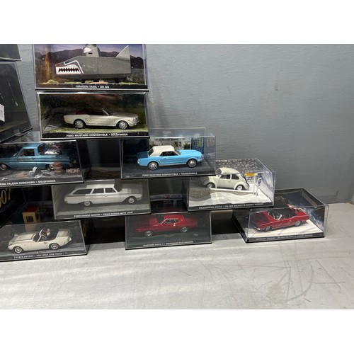 240 - 17 Boxed 007 James bond model cars from films gold finger, you only live twice etc