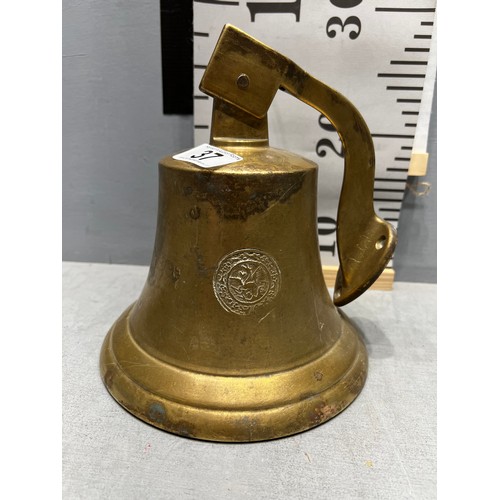 37 - Superb quality heavy brass bell dated 1839