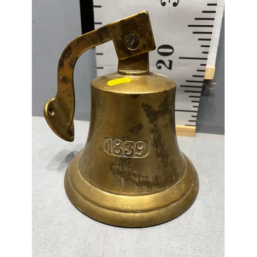 37 - Superb quality heavy brass bell dated 1839