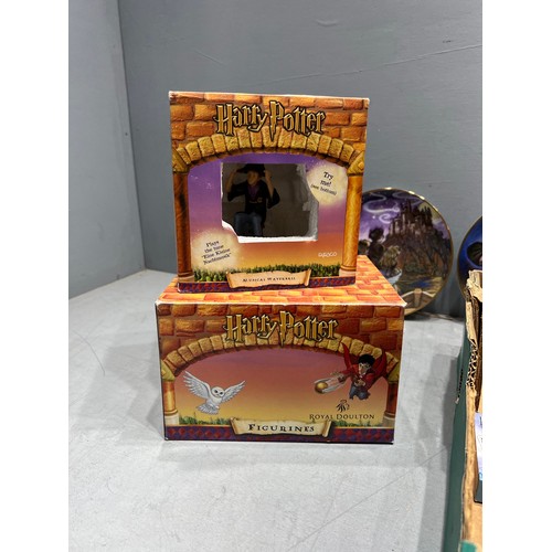 260 - Box harry potter figures plates etc some in original boxes