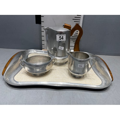 54 - Picquot ware 4 piece tea set circa 1950's