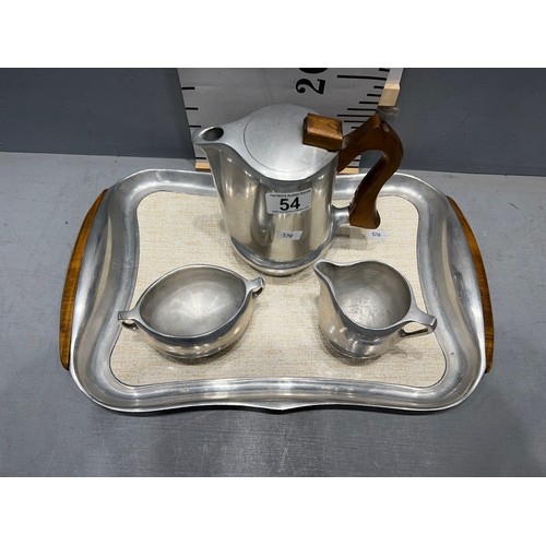 54 - Picquot ware 4 piece tea set circa 1950's