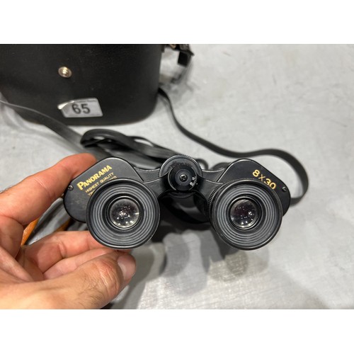 65 - 2 Pair binoculars in cases