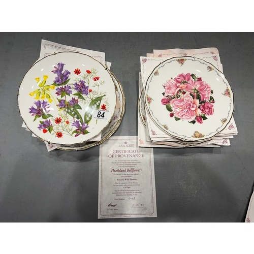 84 - 20 Royal Albert etc wall plates 'The Queen Mothers favourite flowers'