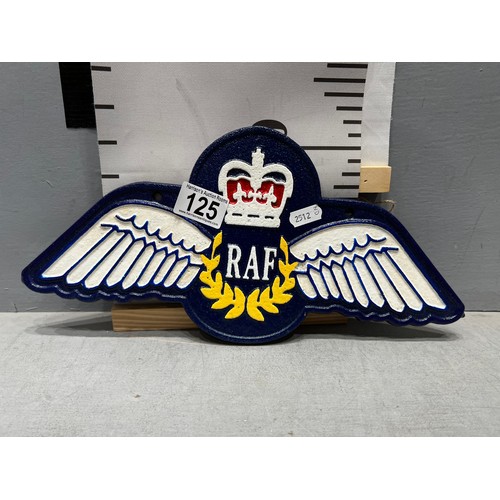 125 - Cast iron RAF sign